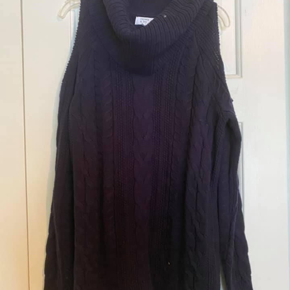 Crown and Ivy Sweater with Cut-Out Shoulders